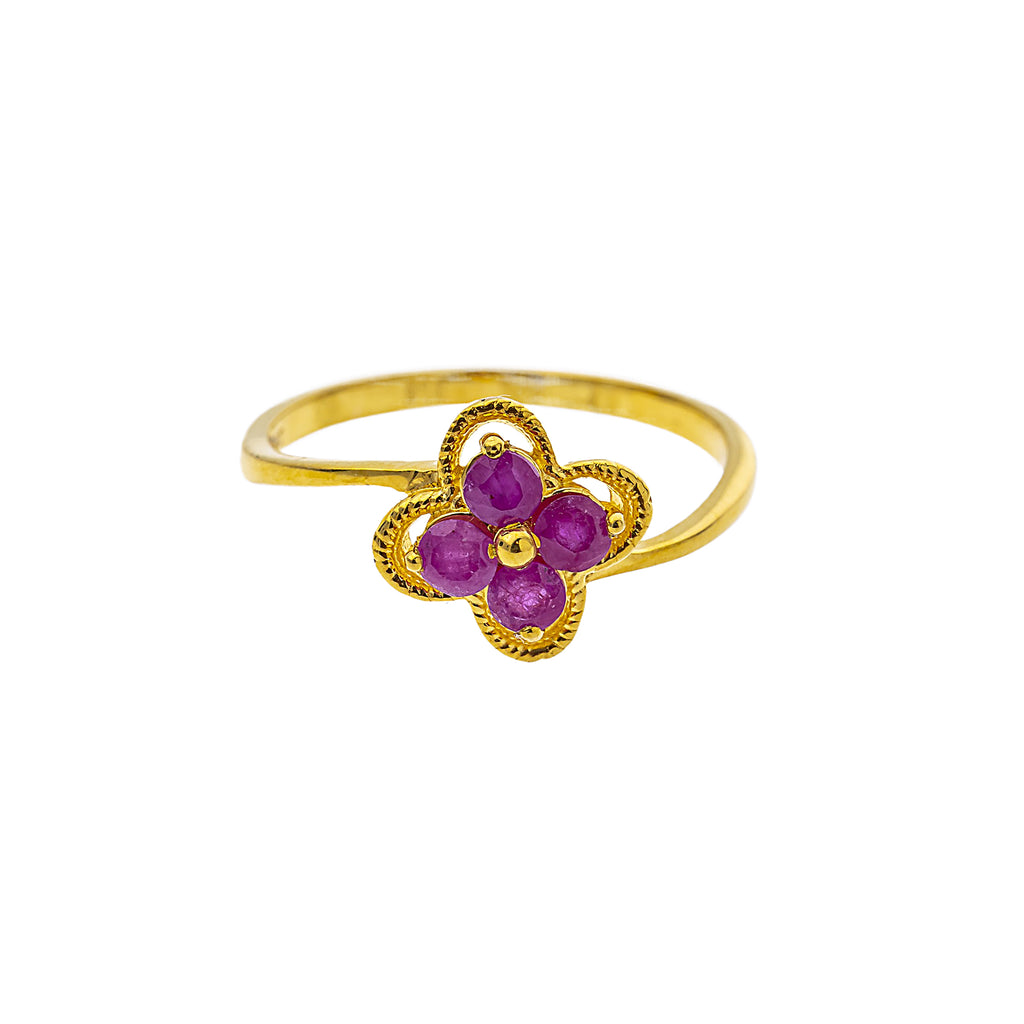 22K Yellow Gold & Ruby Cocktail (2.2gm) | 



Step into elegance with this 22k gold and ruby ring from Virani Jewelers, a luxurious piece o...