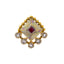 22K Yellow Gold, Kundan, Ruby & CZ Cocktail Ring (7.3gm)