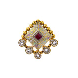 22K Yellow Gold, Kundan, Ruby & CZ Cocktail Ring (7.3gm) | 



Celebrate your unique taste with this 22k gold ring, featuring Kundas, cubic zirconia and rub...