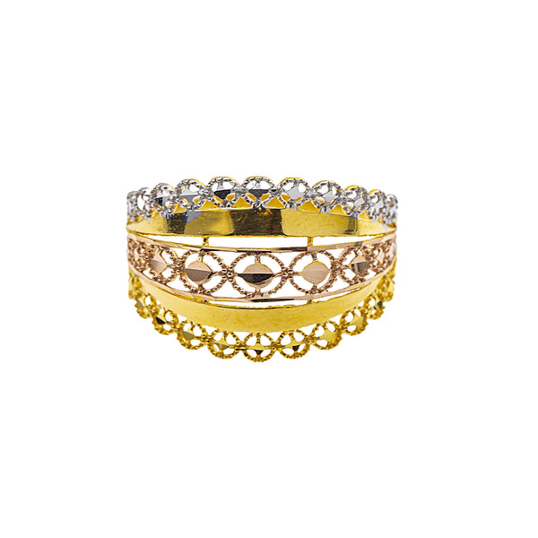 22K Multi-Tone Gold Cocktail Ring (2.3gm) | 



Elevate your  Indian gold jewelry collection with this 22k multi-tone gold ring by Virani Jew...