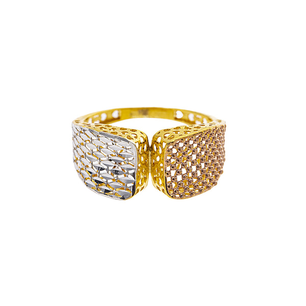 22K Multi-Tone Gold Cocktail Ring (2.6gm) | 



Step into sophistication with this radiant 22k multi-tone gold ring by Virani, adorned with f...