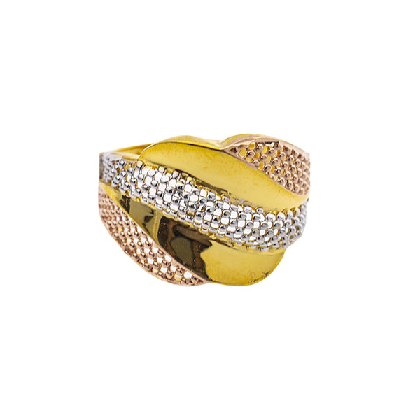 22K Multi-Tone Gold Cocktail Ring (4.6gm) | 



Shine brightly with this 22k multi-tone gold ring, featuring beautiful filigree work, a vibra...