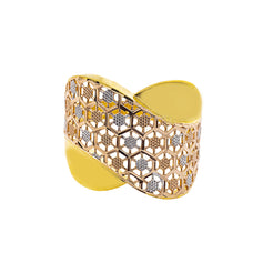 22K Multi-Tone Gold Cocktail Ring (4.2gm)