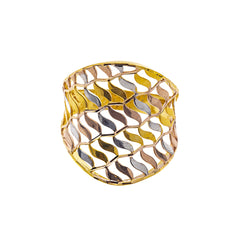 22K Multi-Tone Gold Cocktail Ring (3.9gm)