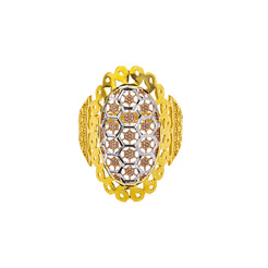 22K Multi-Tone Gold Cocktail Ring (4.2gm)