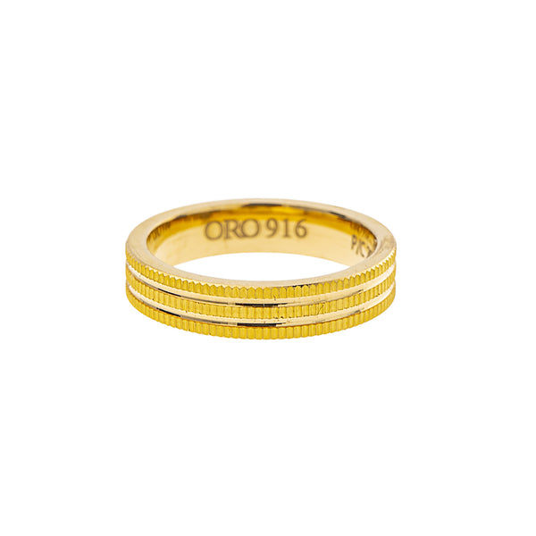 22K Yellow Gold Ring (5.9gm) | 



Indulge in luxury with this elegant 22k yellow gold ring, adorned elegantly engraved details,...