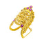 22K Yellow Gold Temple Vanki Ring w/ Ruby (4.3gm)