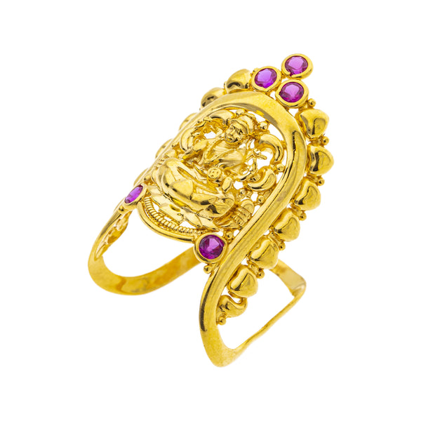 22K Yellow Gold Temple Vanki Ring w/ Ruby (4.3gm) | 



Celebrate special moments with this 22k yellow gold ring, showcasing dazzling rubies, a luxur...