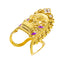 22K Yellow Gold Temple Vanki Ring w/ Ruby & CZ (5.8gm)