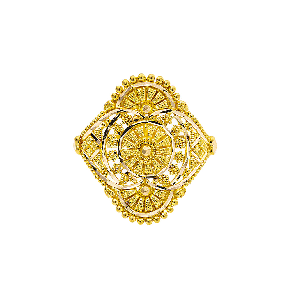 22K Yellow Gold Artisanal Cocktail Ring (3.7gm) | 



Adorn your finger with this radiant 22k yellow gold ring by Virani Jewelers to create an eleg...