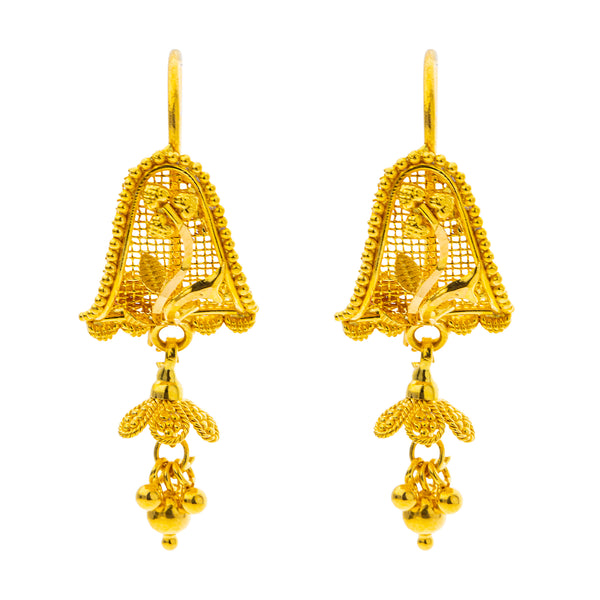 22K Yellow Gold Jhumki Earrings (5.2gm) | 



Elevate your style with these 22k gold Jhumki earrings, crafted to perfection by Virani Jewel...