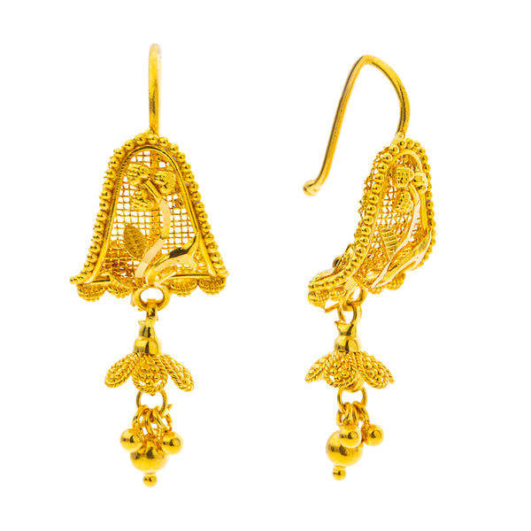 22K Yellow Gold Jhumki Earrings (5.2gm) | 



Elevate your style with these 22k gold Jhumki earrings, crafted to perfection by Virani Jewel...