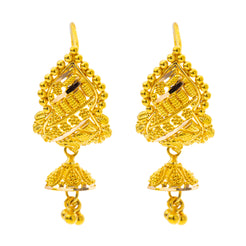 22K Yellow Gold Jhumki Earrings (4.6gm)