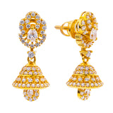 22K Yellow Gold & CZ Jhumki Earrings (6.6gm) | 



Discover timeless beauty with 22k gold Jhumki earrings, a true masterpiece of yellow gold jew...