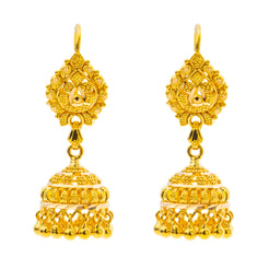 22K Yellow Gold Jhumki Earrings (8gm)