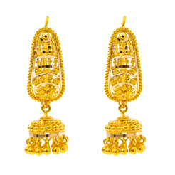 22K Yellow Gold Jhumki Earrings (7.8gm)