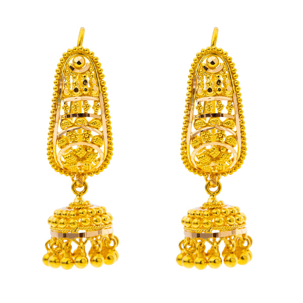 22K Yellow Gold Jhumki Earrings (7.8gm) | 



Add a touch of heritage to your ensemble with 22k yellow gold Jhumki earrings, blending class...