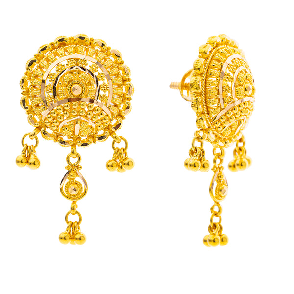 22K Yellow Gold Drop/Dangle Earrings (7.8gm) | 



Sophisticated yet traditional, these 22k yellow gold earrings by Virani Jewelers are the epit...