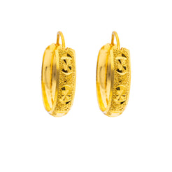 22K Yellow Gold Hoop Earrings (2.4gm)