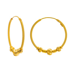 22K Yellow Gold Hoop Earrings (5.1gm)