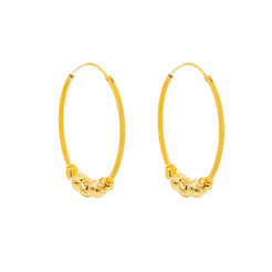 22K Yellow Gold Hoop Earrings (6.4gm)