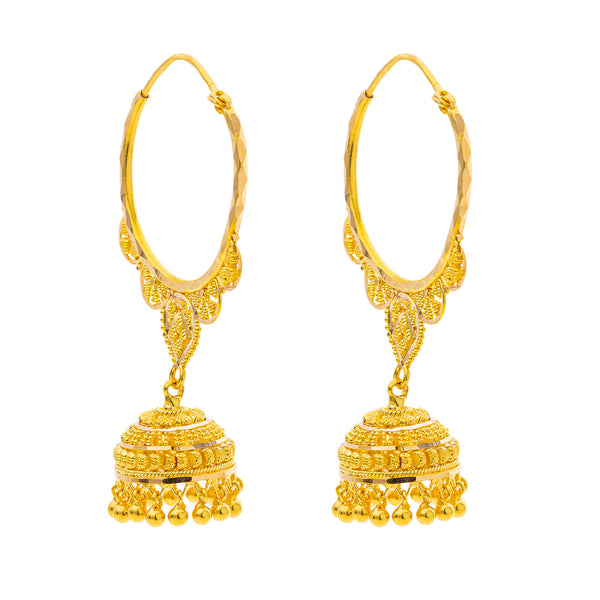 22K Yellow Gold Jhumki Hoop Earrings (9.2gm) | 



Embrace the artistry of 22k yellow gold Jhumki hoop earrings by Virani Jewelers, where Indian...