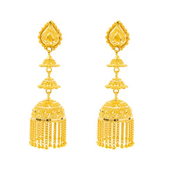 22K Yellow Gold Jhumki Earrings (18.4gm)