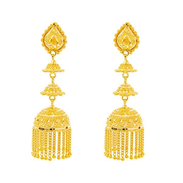 22K Yellow Gold Jhumki Earrings (18.4gm) | 



Indulge in luxury with these 22k yellow gold Jhumki earrings by Virani Jewelers, where Indian...