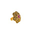 22K Antique Gold, CZ & Ruby Cocktail Ring (7gm)