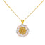 22K Multi-Tone Gold 18 inch Pendant Necklace Set w/ CZ (11.4gm)