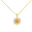 22K Multi-Tone Gold 18 inch Pendant Necklace Set w/ CZ (10.7gm)