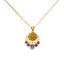 22K Multi-Tone Gold 18 inch Pendant Necklace Set w/ CZ (12.6gm)