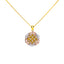 22K Multi-Tone Gold 18 inch Pendant Necklace Set w/ CZ (17gm)