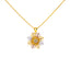 22K Multi-Tone Gold 18 inch Pendant Necklace Set w/ CZ (12.2gm)