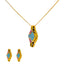 22K Yellow Gold 18 inch Pendant Necklace Set w/ CZ (10.2gm)