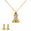 22K Yellow Gold 20 inch Pendant Necklace Set w/ CZ (15.7gm)