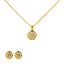 22K Yellow Gold 17 inch Pendant Necklace Set w/ CZ (7gm)