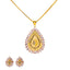 22K Yellow Gold 20 inch Pendant Necklace Set w/ CZ (23.03gm)