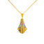 22K Yellow Gold 19 inch Pendant Necklace Set w/ CZ (17.1gm)