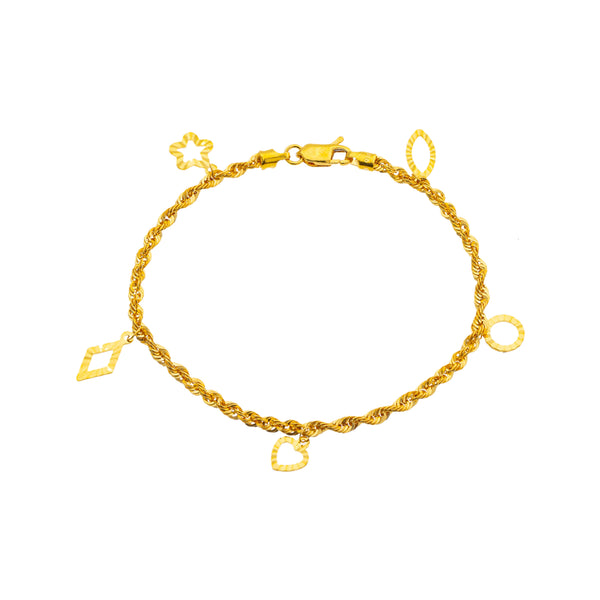 22K Yellow Gold 7 inch Charm Bracelet (3.5gm) | 



A true classic: this 22k yellow gold charm bracelet redefines fine gold jewelry with elegance...