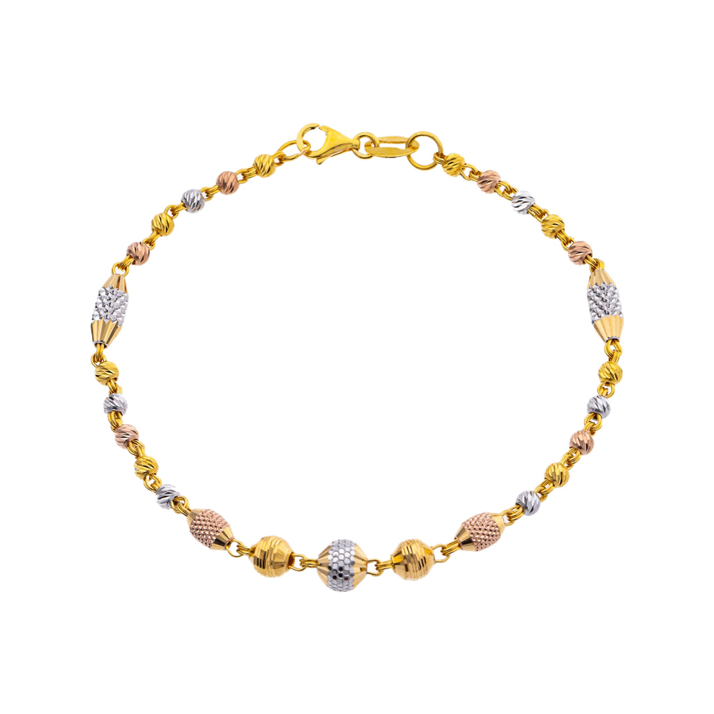 22K Multi-Tone Gold 7.5 inch Beaded Bracelet (6.9gm) | 



This 22k multi-tone gold beaded bracelet from Virani Jewelers is a fine gold jewelry marvel, ...