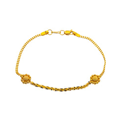 22K Yellow Gold 6.5 inch Beaded Bracelet (3.9gm)