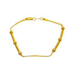 22K Yellow Gold 7 inch Beaded Bracelet (5.4gm)