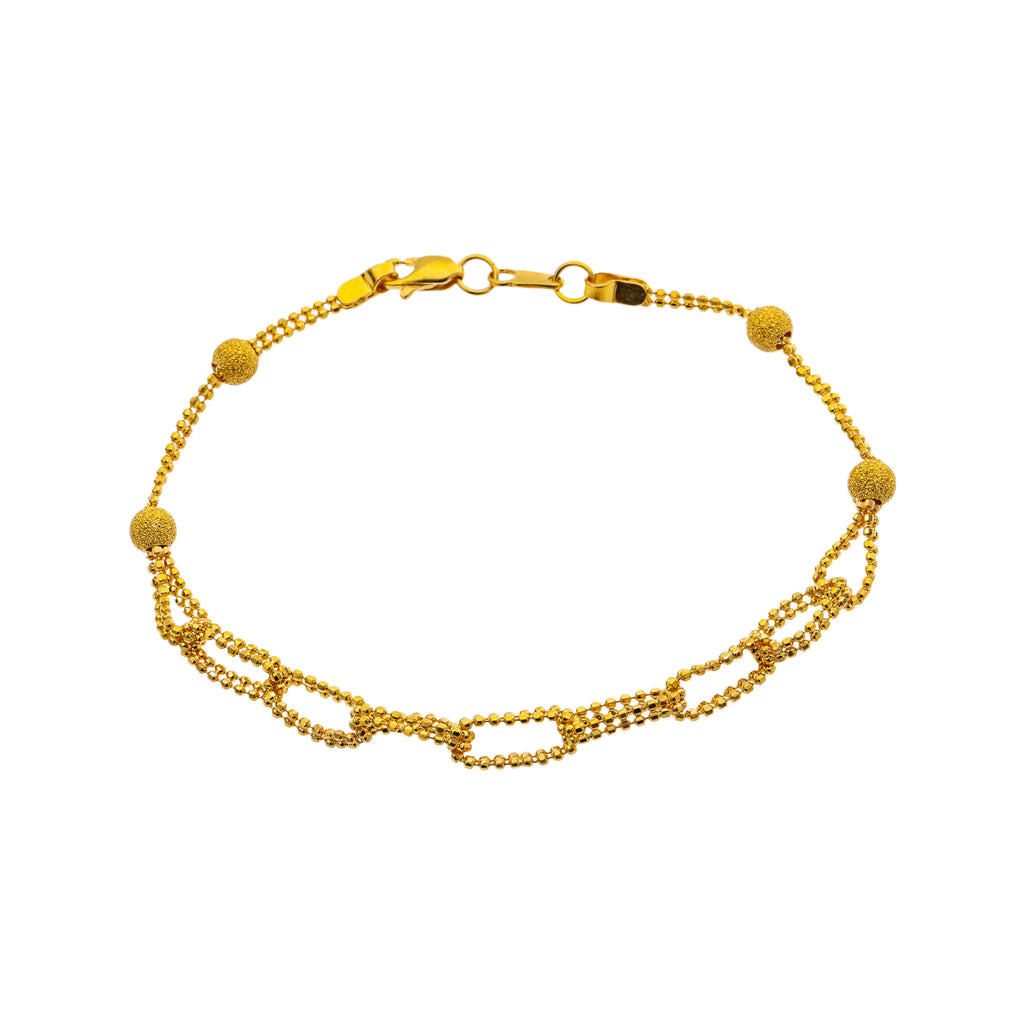 22K Yellow Gold 7 inch Beaded Bracelet (4.7gm) | 



Embrace luxury with this 22k yellow gold beaded bracelet by Virani Jewelers, an exquisite fin...