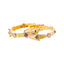 22K Yellow Gold, CZ, Ruby, & Emerald Bangle Set of 2 in Size 2.6 (44.6gm)