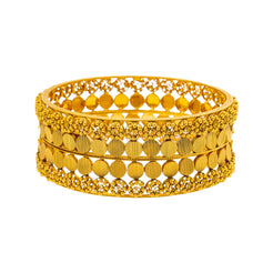 22K Yellow Gold Bangle Set of 2 in Size 2.6 (44.6)