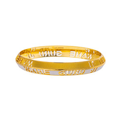 22K Yellow & White Gold Kada Bangle in Size 2.11 (40gm)