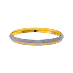 22K Yellow & White Gold Kada Bangle in Size 2.8 (24.1gm)