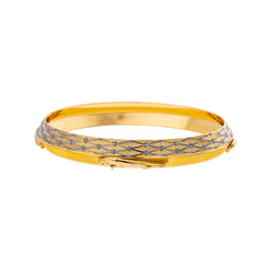 22K Yellow & White Gold Kada Bangle in Size 2.8 (35.7gm)