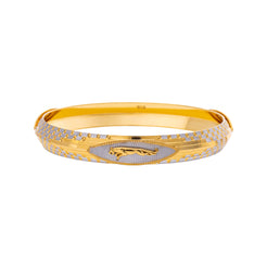 22K Yellow & White Gold Kada Bangle in Size 2.11 (36.9 gm)